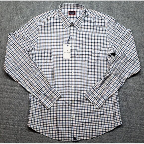 UNTUCKit Seyval WF Shirt Mens LT Slim Button Up Multicolor Check Long Sleeve New - Picture 1 of 11